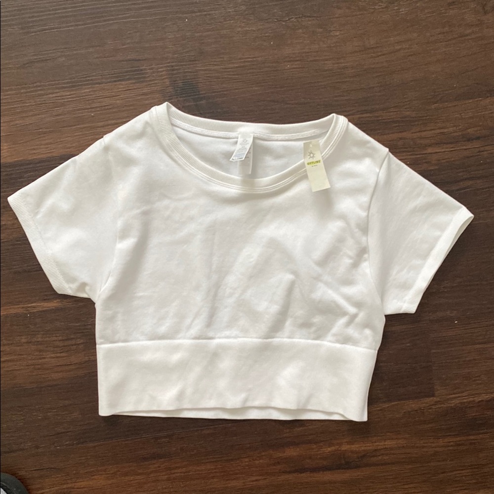 OFFLINE By Aerie Cropped Tee - White